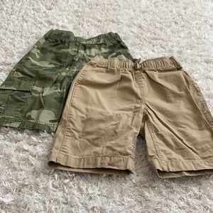Khaki and camo shorts